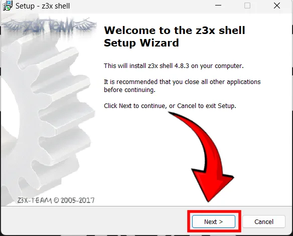 مراحل نصب z3x shell 2
